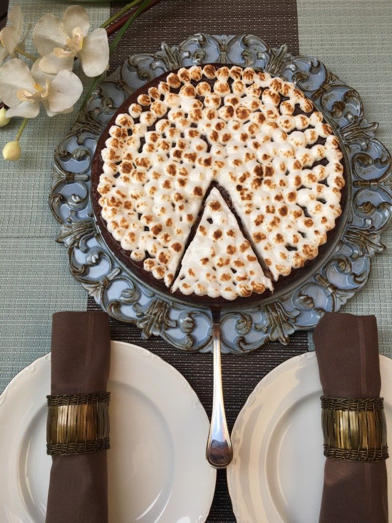 TARTA DE QUESO CON CHOCOLATE Y MERENGUE