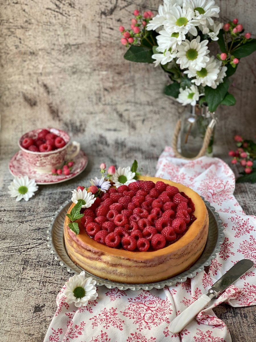 TARTA DE QUESO Y FRAMBUESAS