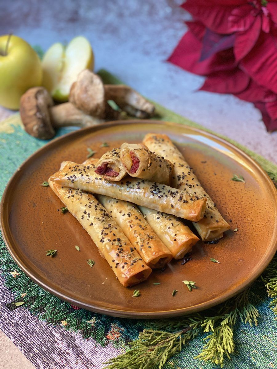 ROLLITOS DE CONFIT DE PATO Y MANZANA