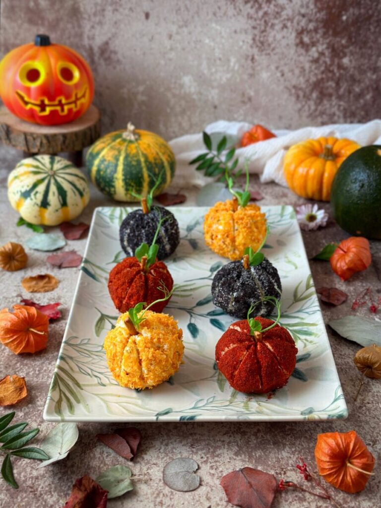 CALABAZAS DE QUESO PARA HALLOWEEN