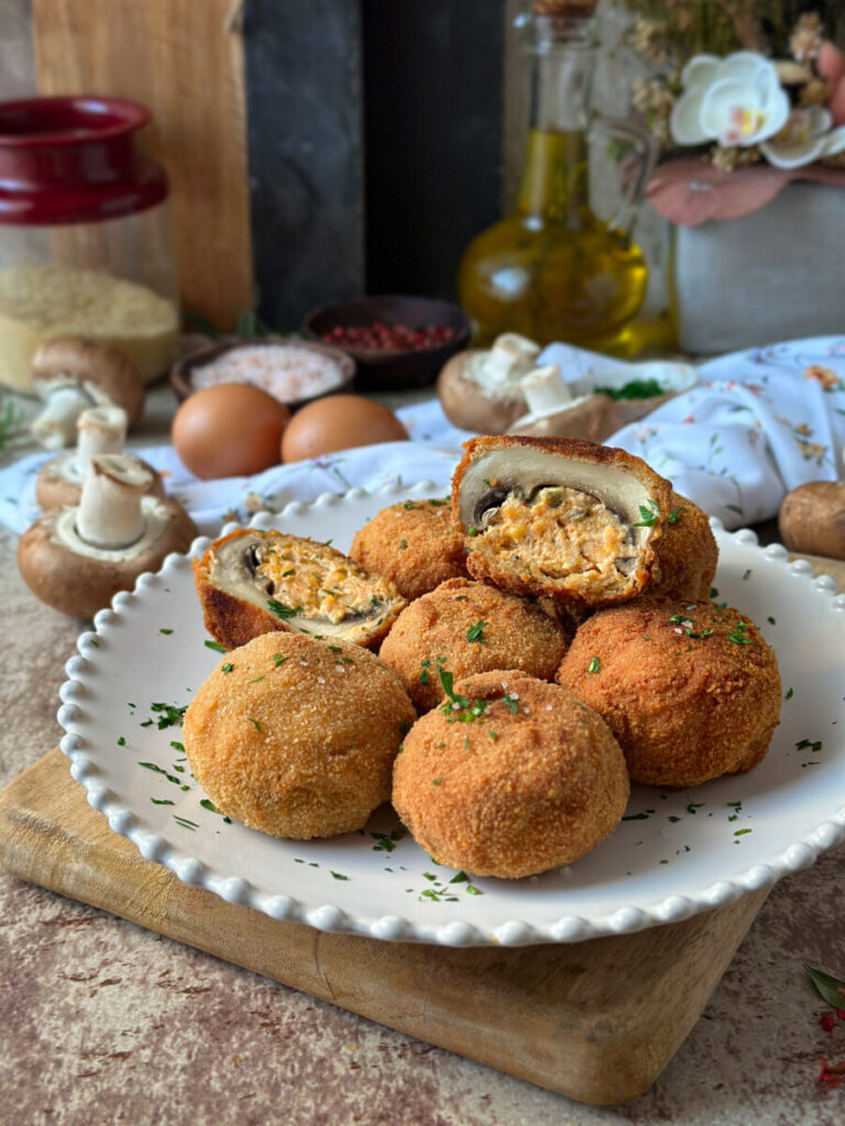 BOMBAS DE CHAMPIÑONES Y QUESO