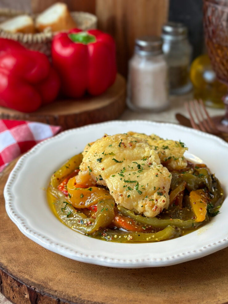 RAPE EN PIPERADE DE MOSTAZA ANTIGUA