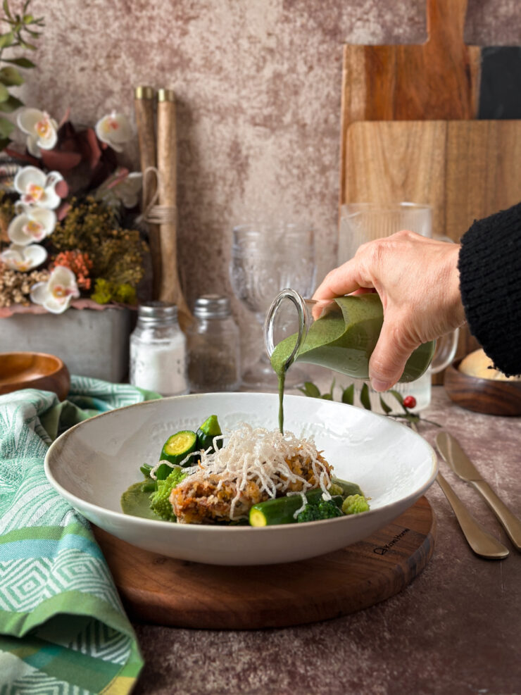CANGREJO SOFTSHELL CON VERDURAS Y CURRY VERDE