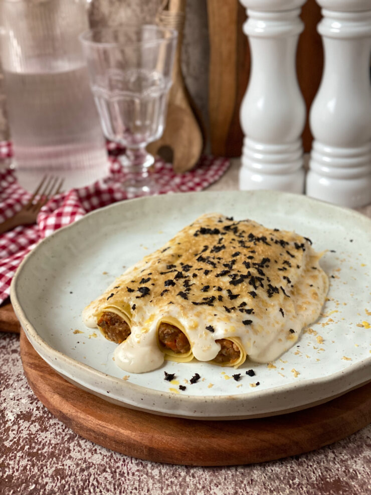 CANELONES DE PATO CON FOIE
