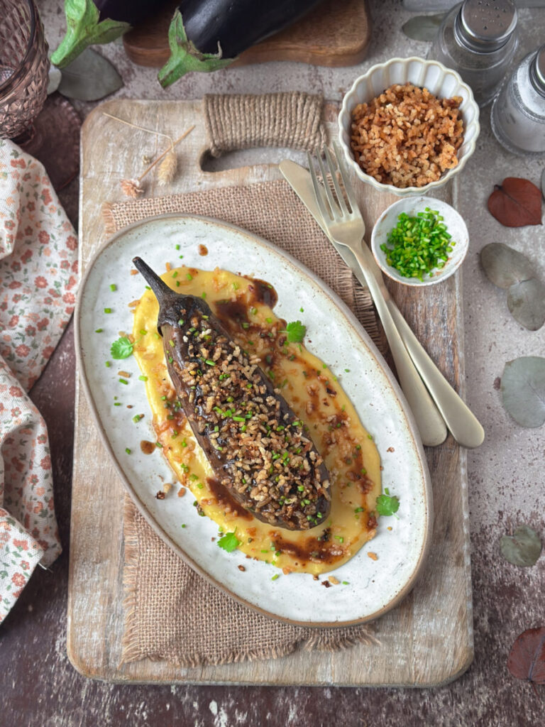 BERENJENAS LACADAS CON CREMA DE PARMESANO