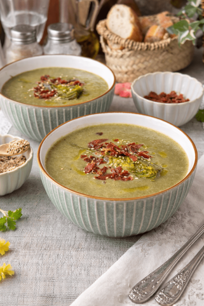 CREMA DE ALCACHOFAS CON LECHE EVAPORADA, ALCACHOFA ASADA Y TIERRA DE JAMÓN – RECETA GOURMET DE APROVECHAMIENTO