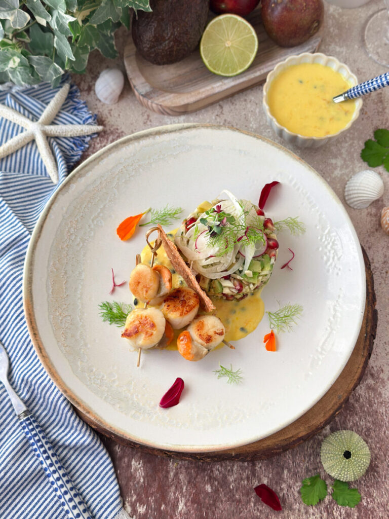 ENSALADA DE VIEIRAS Y MARACUYÁ