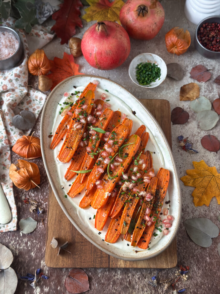 ZANAHORIAS ASADAS CON SALSA DE QUESO